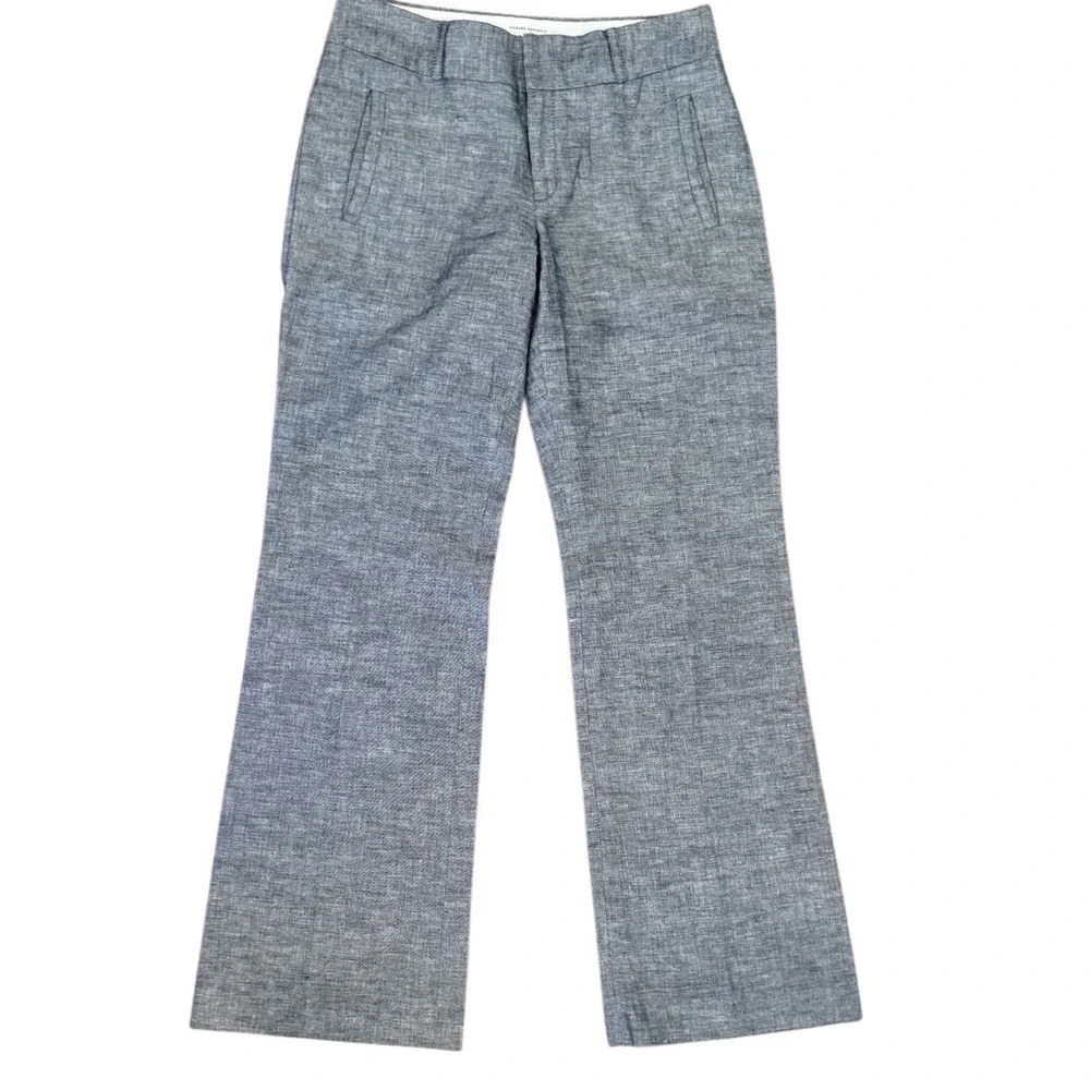 Banana Republic Martin Fit 718 Grey Linen Blend Trouser Pants Classic Petite 0P